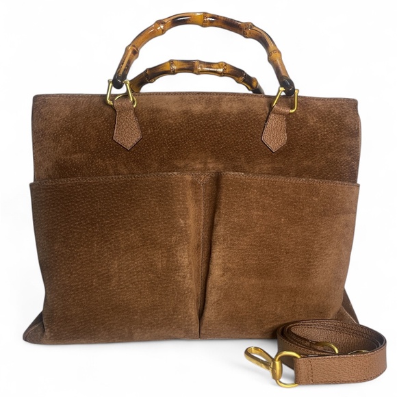 Gucci Diana Bamboo Suede Handle Bag Brown - Picture 1 of 6
